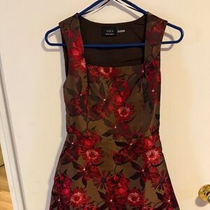 Vici mini dress brown red floral